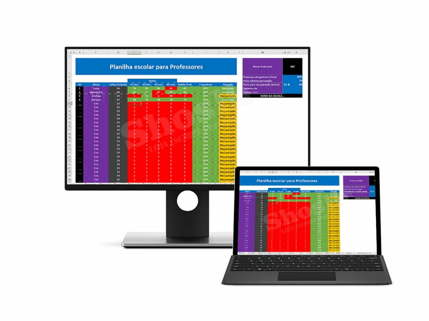 Boletim Escolar: Controle de Notas dos Alunos - Planilha Excel